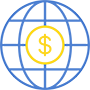 dollar in globe